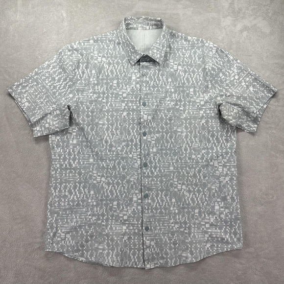 Lululemon Shirt Mens Extra Large Gray Airing Easy Short Sleeve Buttondow Casual - Picture 1 of 7